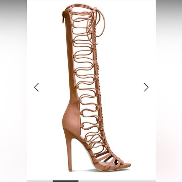 Cognac Gladiator Heeled Sandals! - Picture 2 of 5